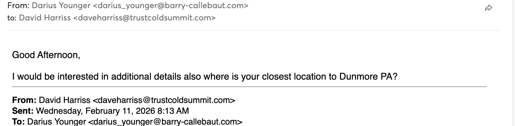 Interested reply to the Cold Summit campaign