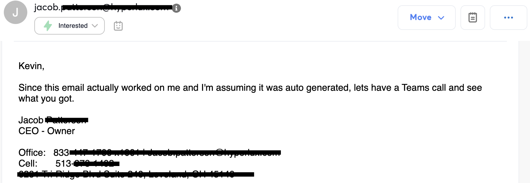 Self result reply